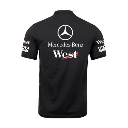 Camisa Polo Mclaren West Mercedes Retrô Preta