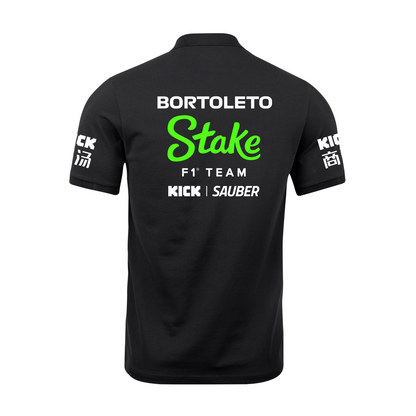 Camisa Polo Gabriel Bortoleto Stake Sauber 2024 Preta SN