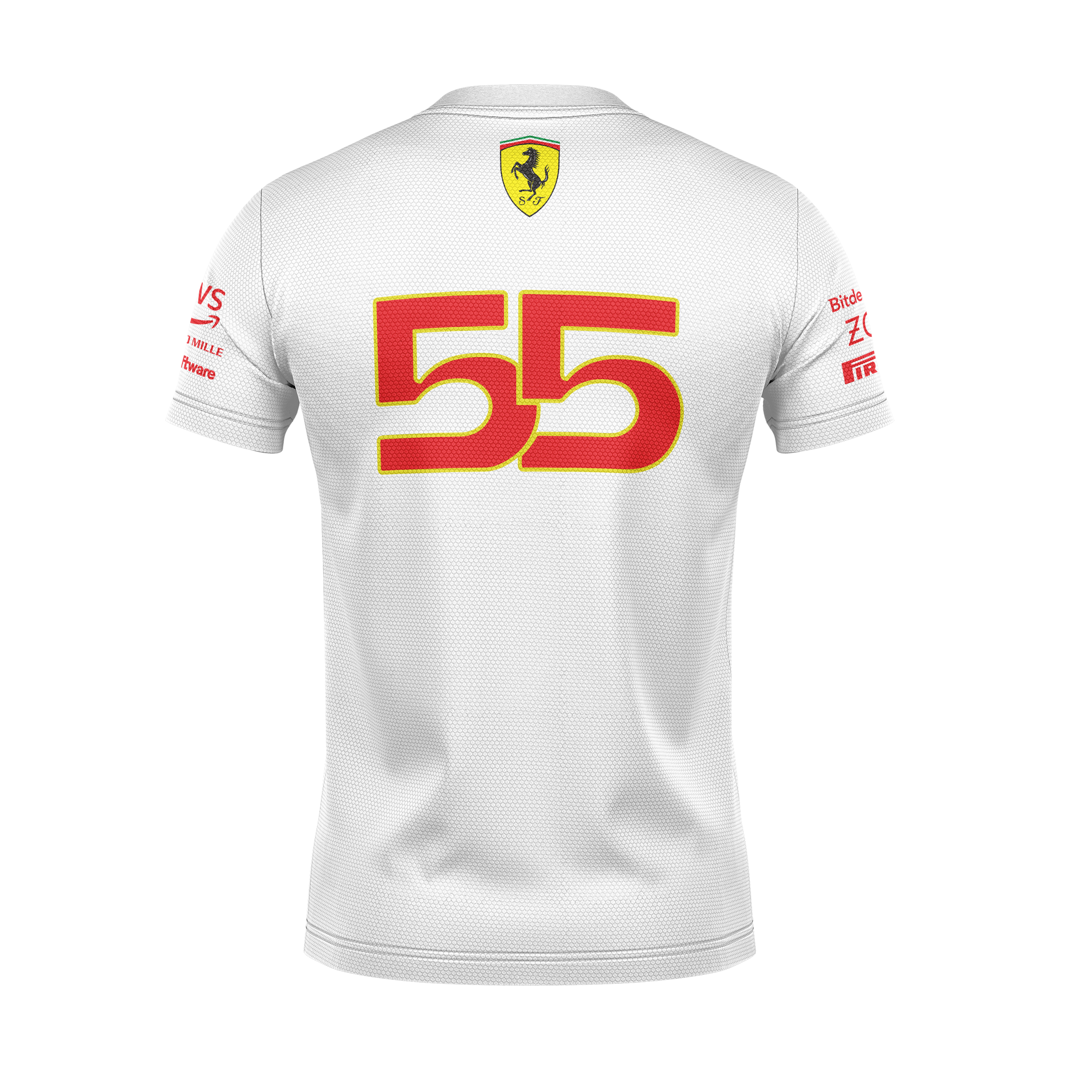 Camiseta DryFit Carlos Sainz Scuderia Ferrari 2024 Branca