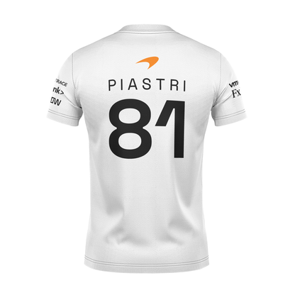 Camiseta DryFit Oscar Piastri Mclaren 2024 Branca