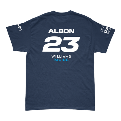 Camiseta Algodão Alex Albon Williams 2024 Azul Marinho