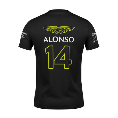 Camiseta DryFit Fernando Alonso Aston Martin 2024 Preta