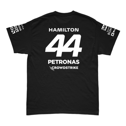 Camiseta Algodão Lewis Hamilton Mercedes 2024 Preta