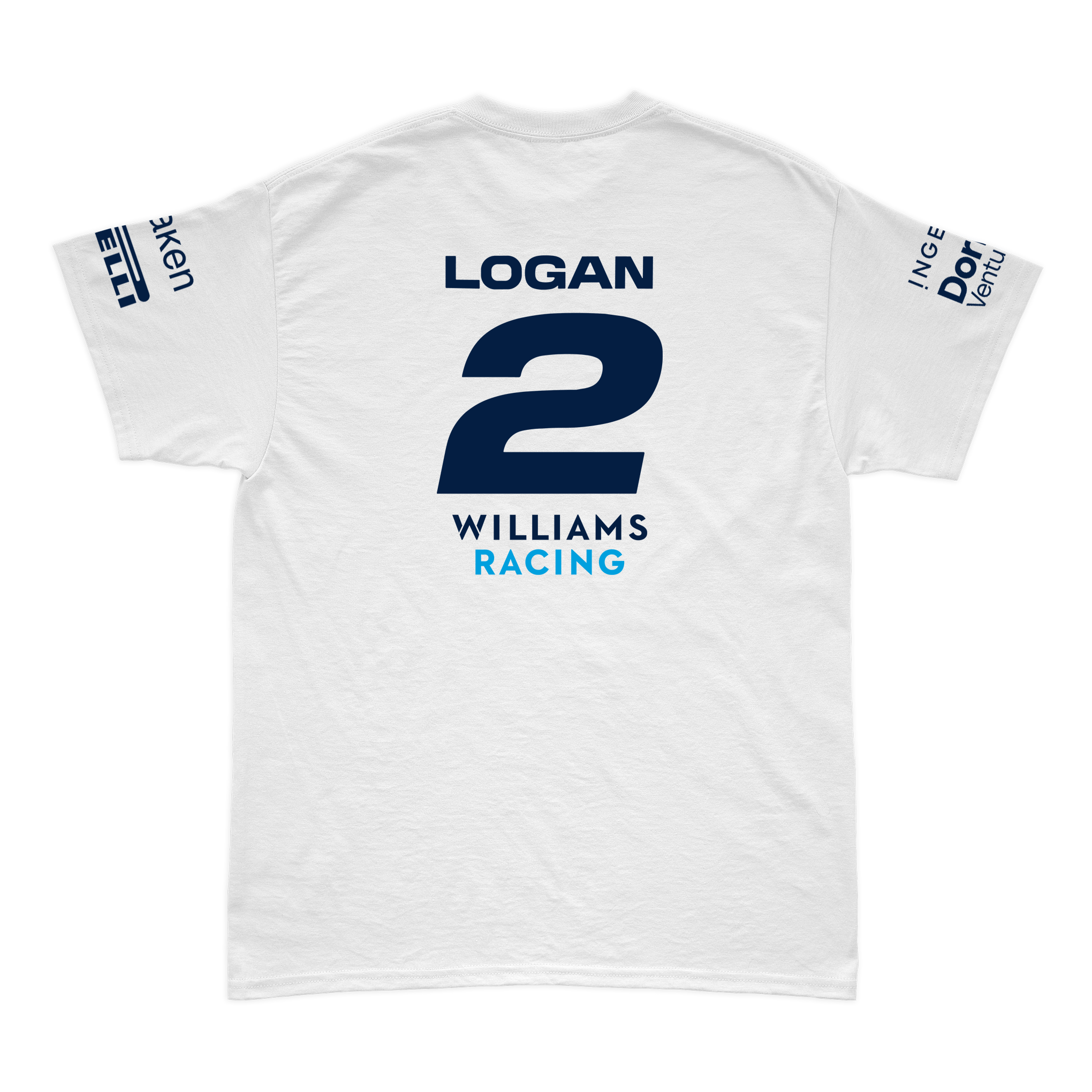 Camiseta Algodão Logan Sargeant Williams 2024 Branca