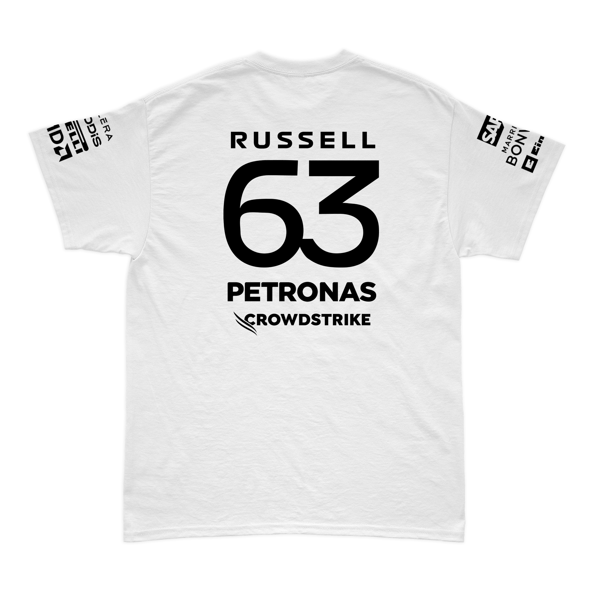 Camiseta Algodão George Russell Mercedes 2024 Branca