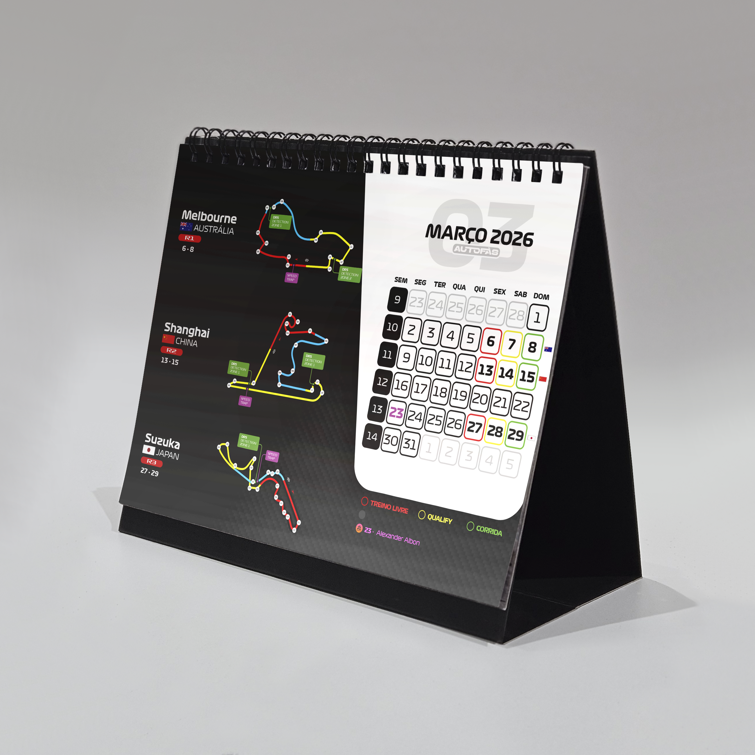 Calendário Personalizado Formula 1 2026