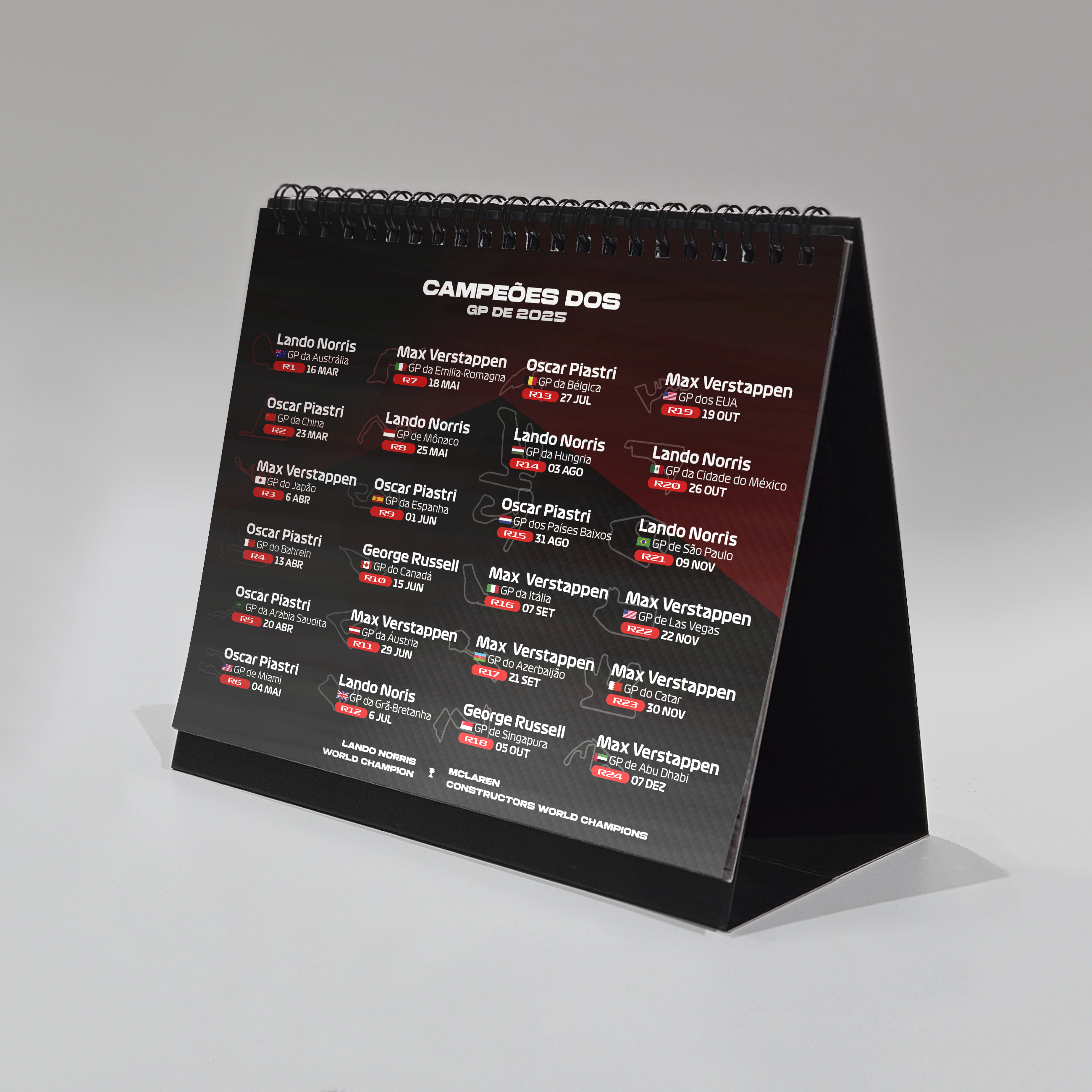 Calendário Personalizado Formula 1 2026