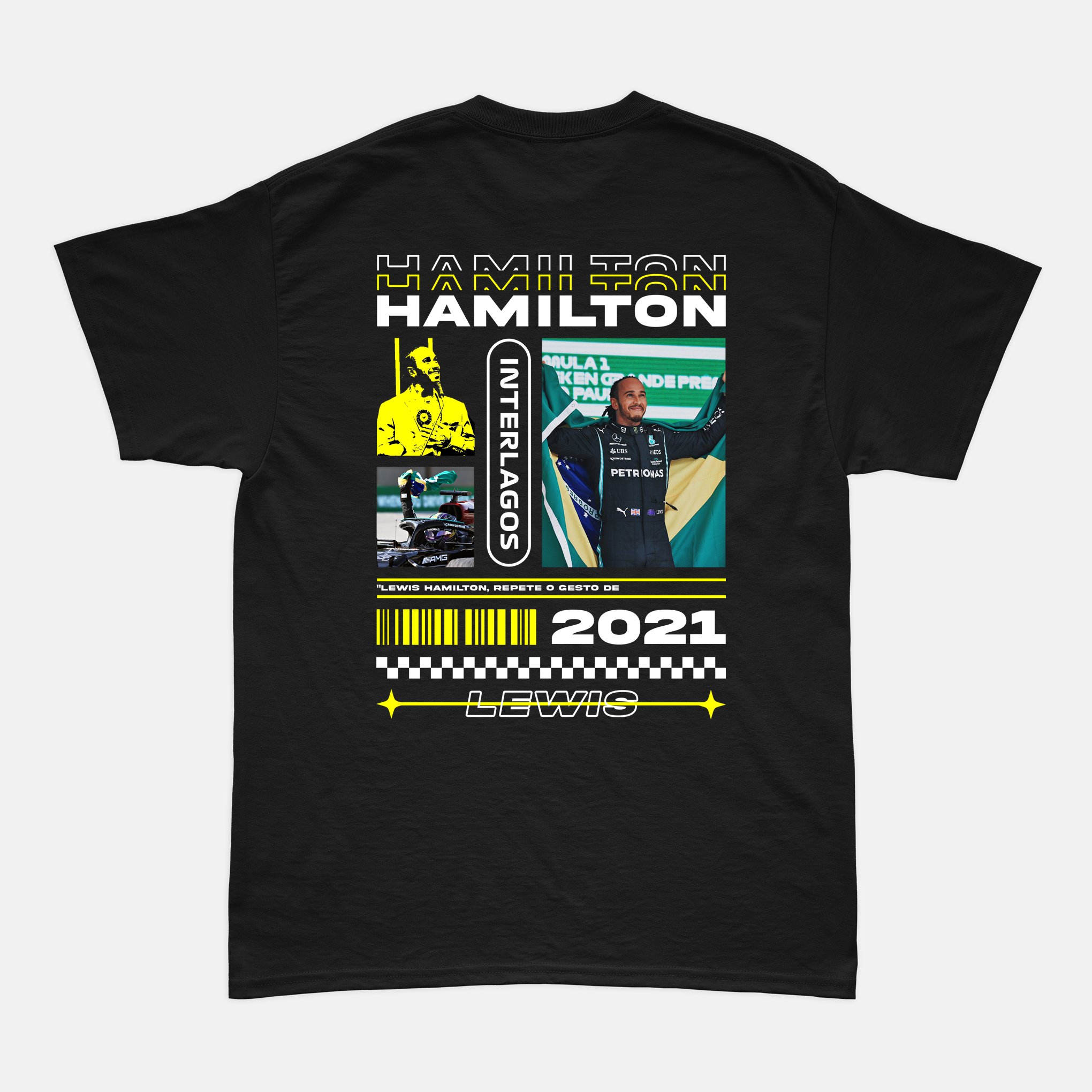 Camiseta Moments Lewis Hamilton Brasil 2021 2 Algodão