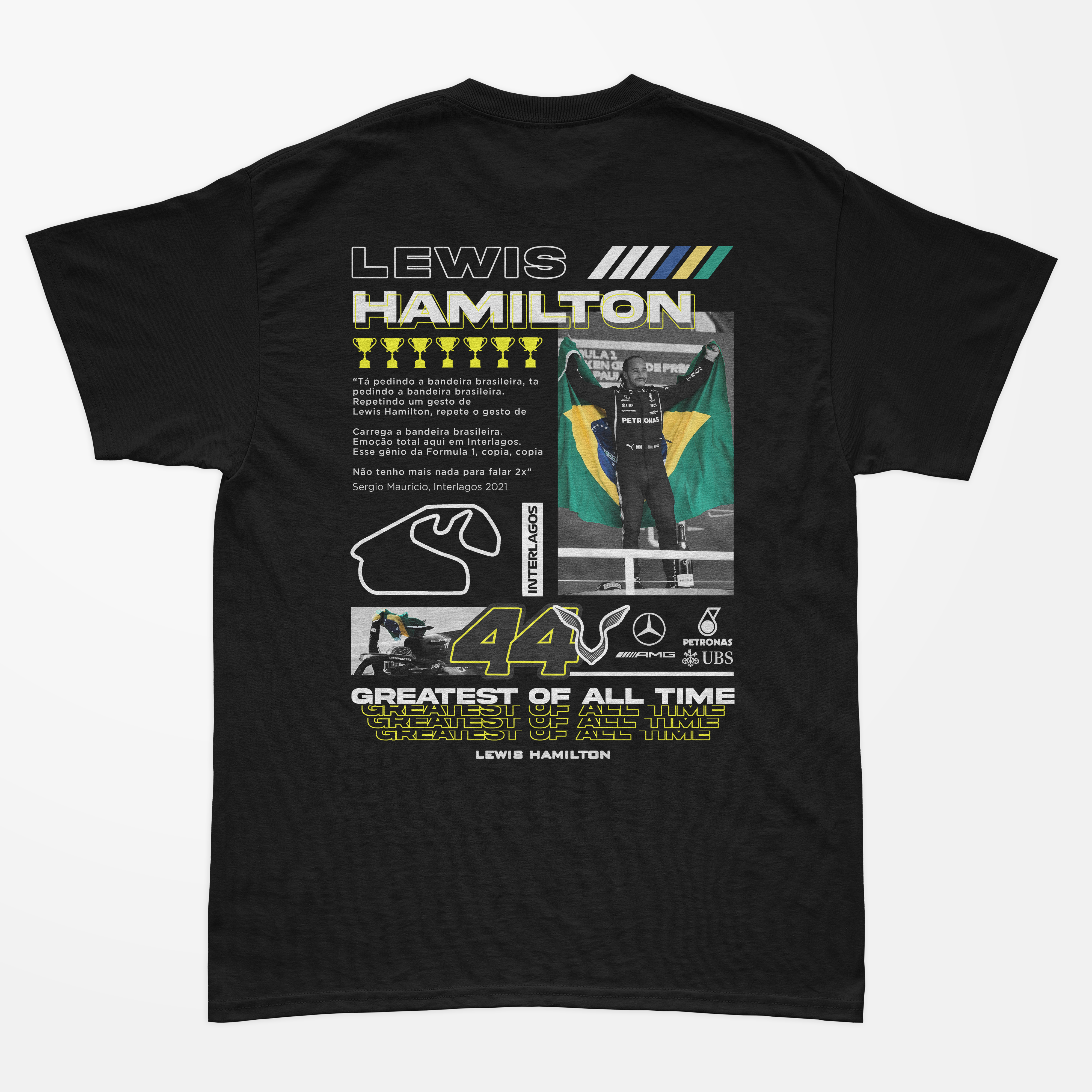 Camiseta Moments Lewis Hamilton Brasil