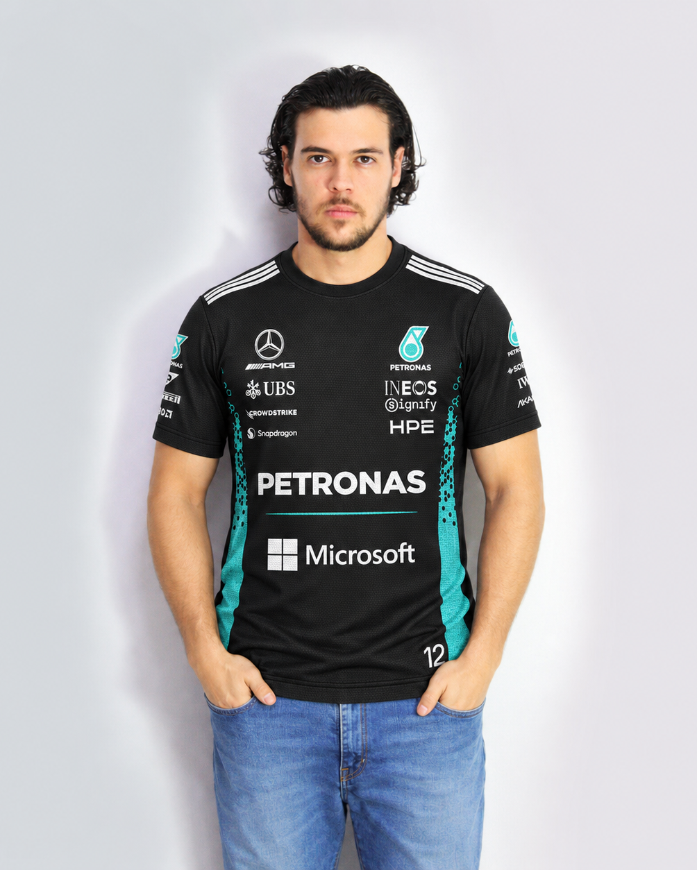 Camiseta Dryfit Kimi Antonelli Mercedes F1 2026 Preta