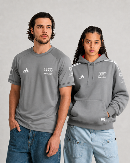 Combo Silver Bortoleto Audi Moletom Canguru + Camiseta Dryfit Cinza