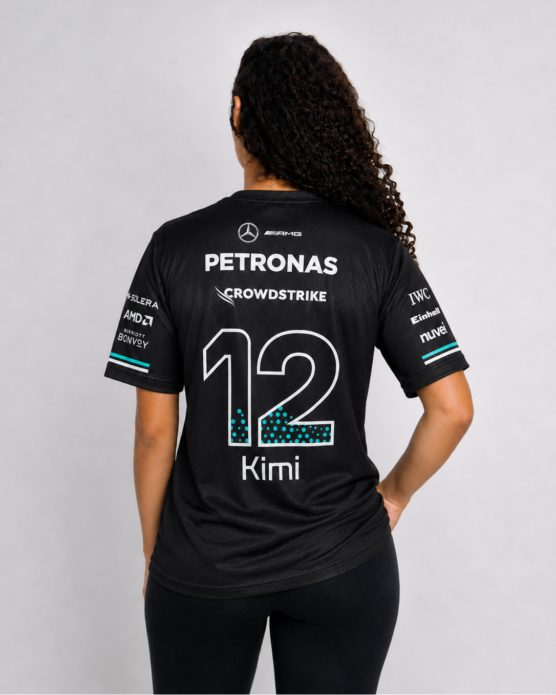 Camiseta Algodão Mercedes Kimi Antonelli Preto 2025