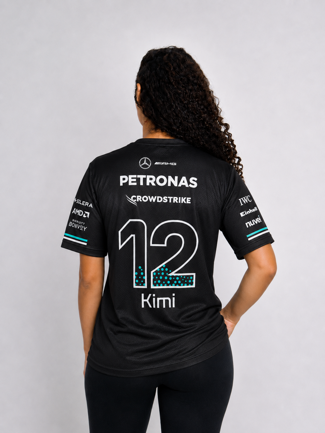 Camiseta Dryfit Mercedes Kimi Antonelli Preto 2025