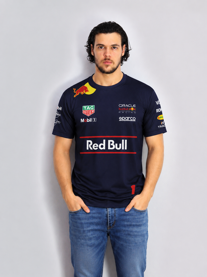 Camiseta Dryfit Red Bull Max Verstappen Azul Marinho 2025