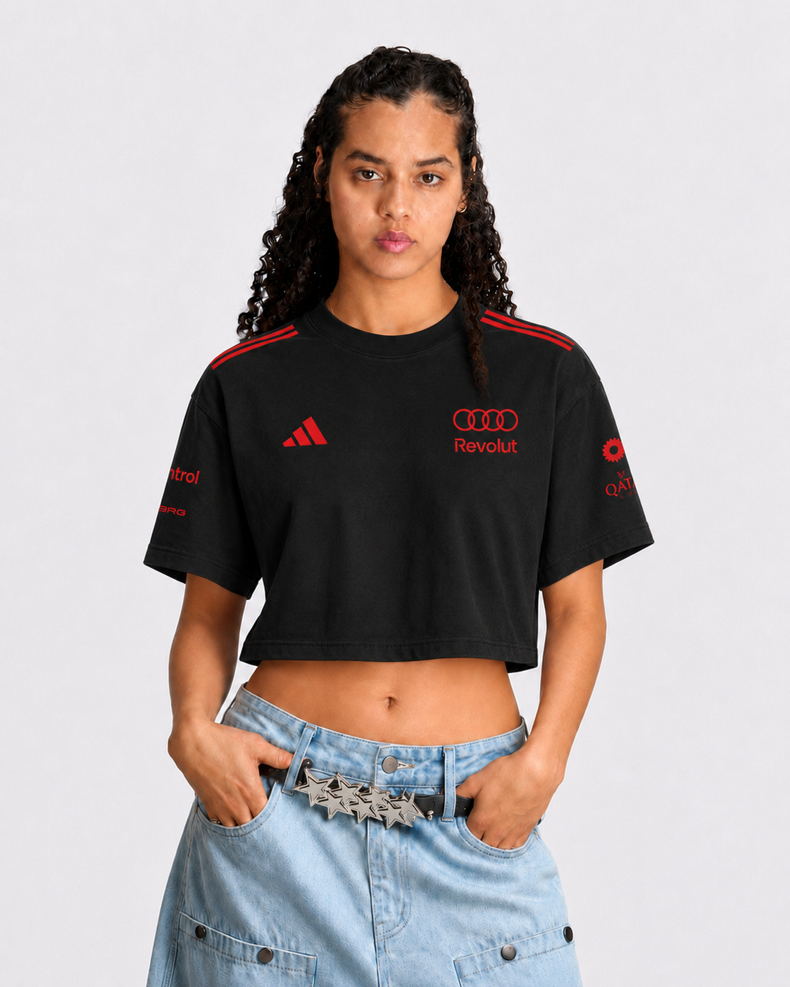 Cropped F1 Audi Gabriel Bortoleto Red & Black 2026 Preto