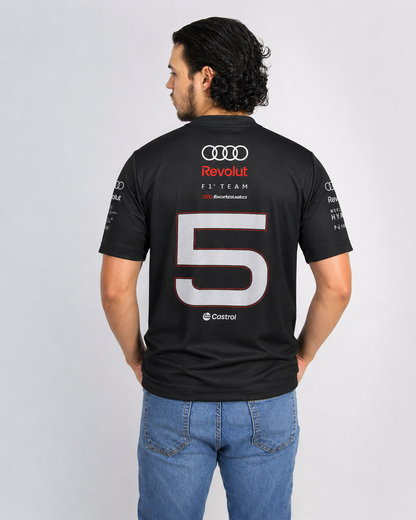 Camiseta Audi Bortoleto Torcida 2026 Algodão Preto