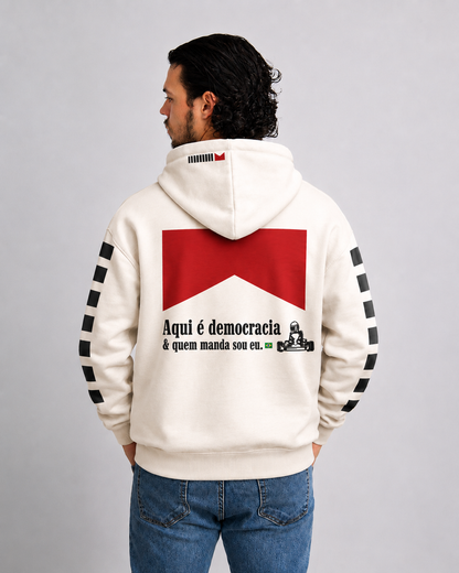 Moletom Canguru Democracia Retrô Off White