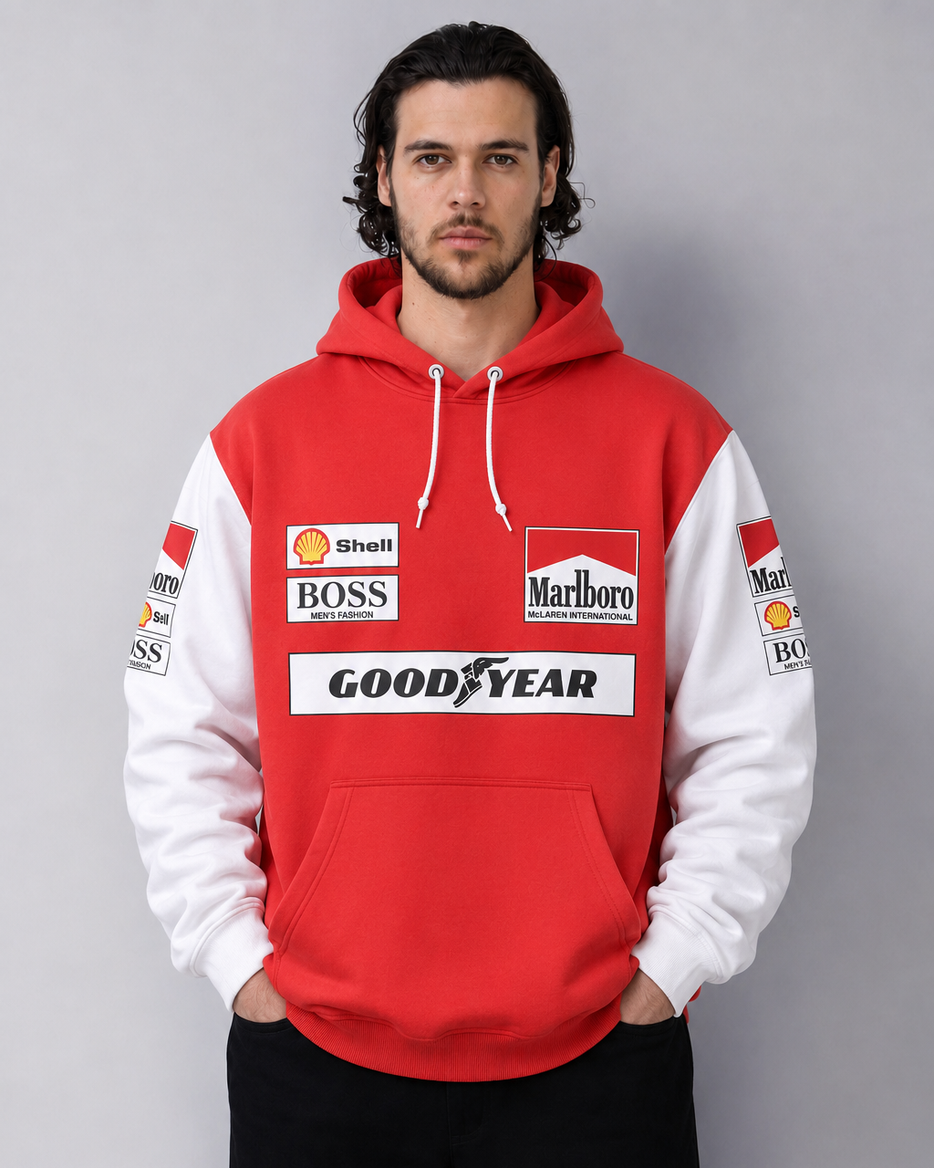 Moletom Canguru McLaren Marlboro Retrô Vermelho