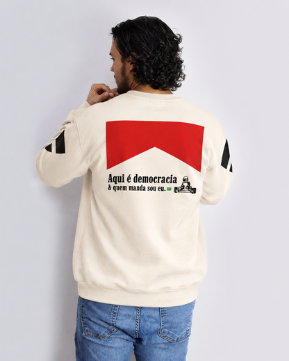 Moletom Careca Democracia Retrô Off White
