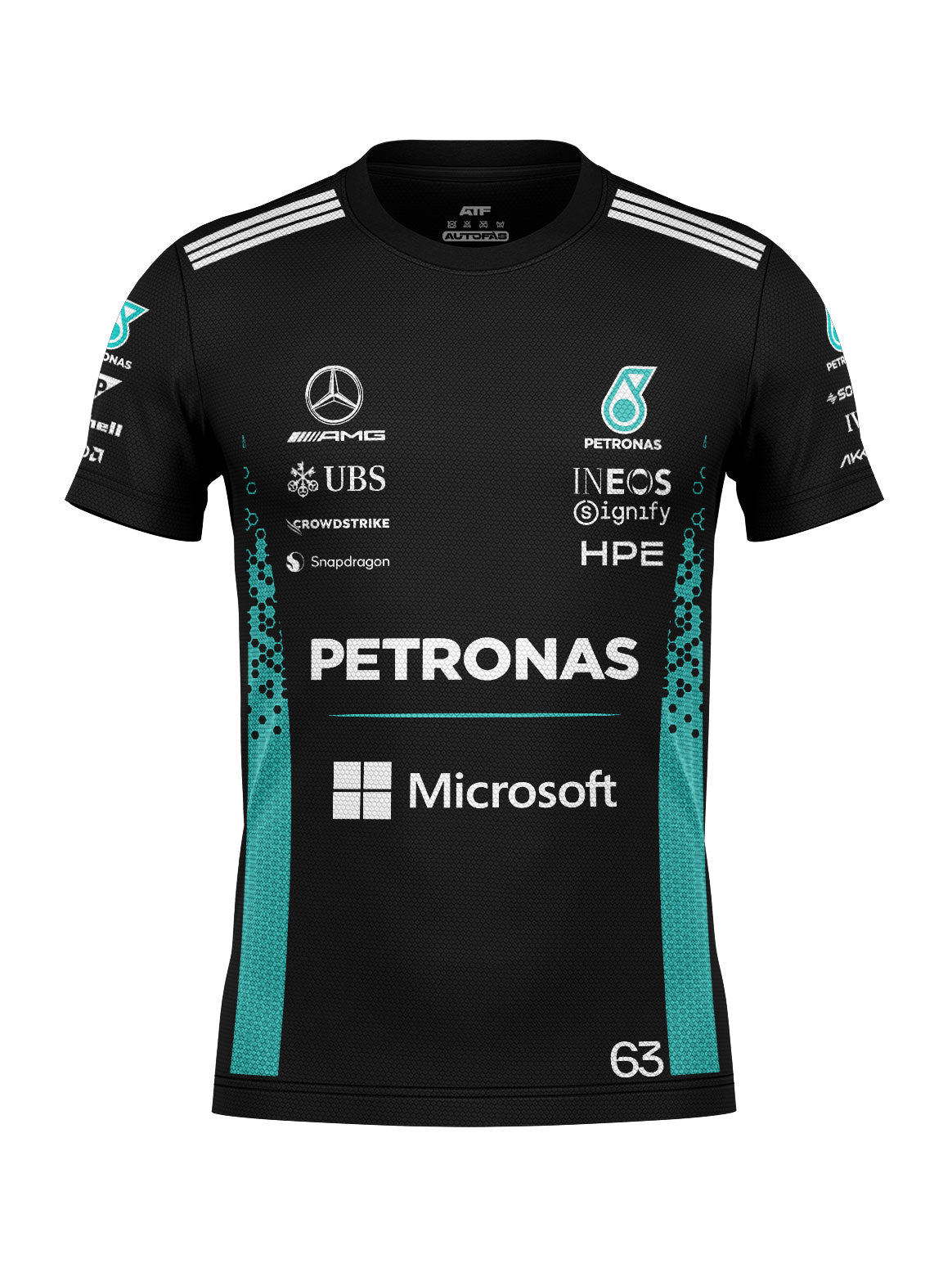 Camiseta Dryfit George Russell Mercedes F1 2026 Preta