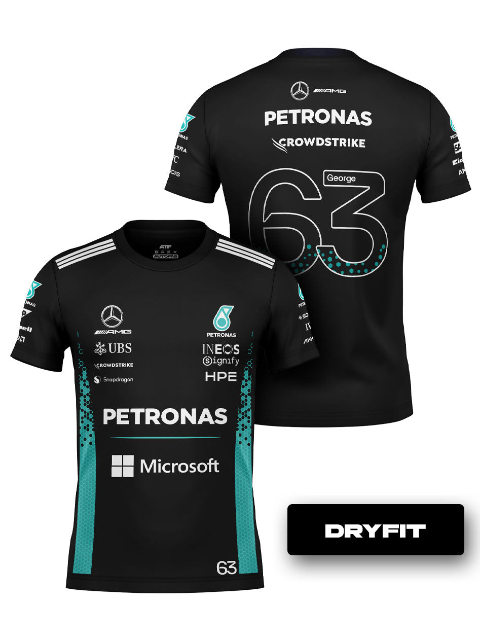 Camiseta Dryfit George Russell Mercedes F1 2026 Preta