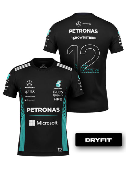 Camiseta Dryfit Kimi Antonelli Mercedes F1 2026 Preta