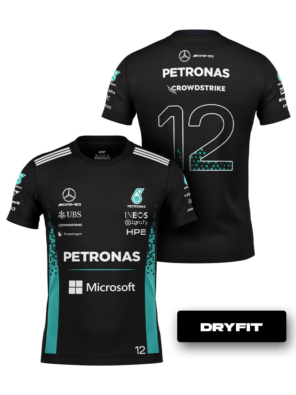 Camiseta Dryfit Kimi Antonelli Mercedes F1 2026 Preta