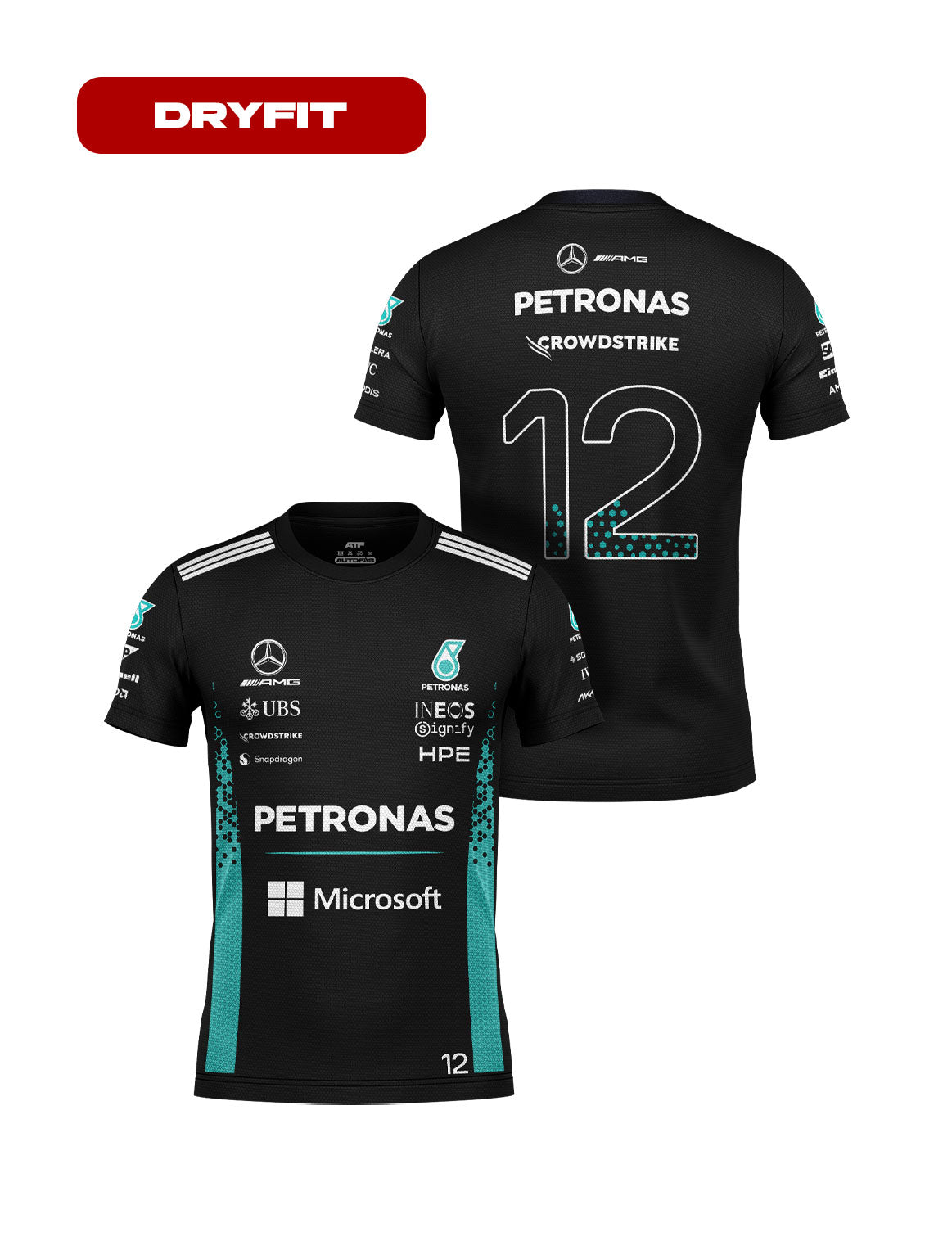 Camiseta Dryfit Kimi Antonelli Mercedes F1 2026 Preta