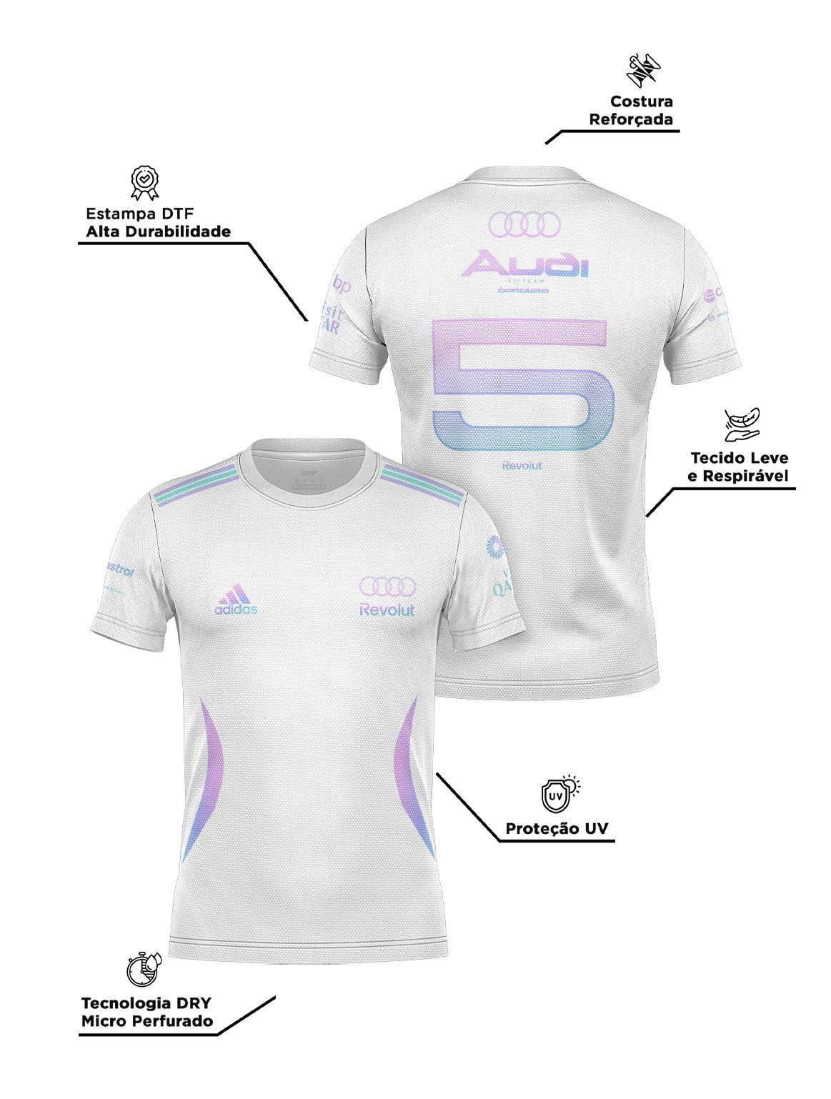 Camiseta Dryfit Bortoleto Audi Edição Tropical Branca 2026