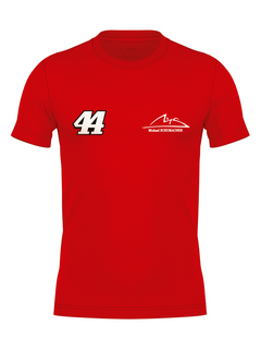 Frente da camiseta dryfit vermelha com o número 44 no peito