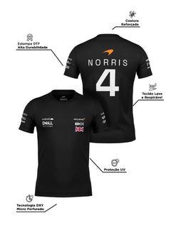 Camiseta DryFit Lando Norris Mclaren 2024 Preta