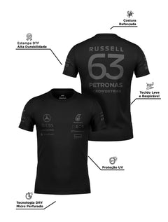Camiseta DryFit  Mercedes 2024 All Black George Russell