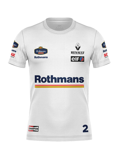 Camiseta DryFit Williams Retrô Rothmans Racing Branco