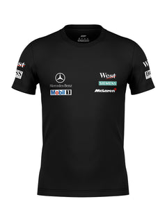 Camiseta DryFit Mclaren West Mercedes Retrô Preta