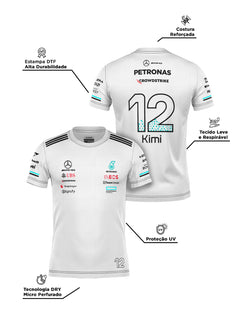 Camiseta Dryfit Mercedes Kimi Antonelli Branco 2025
