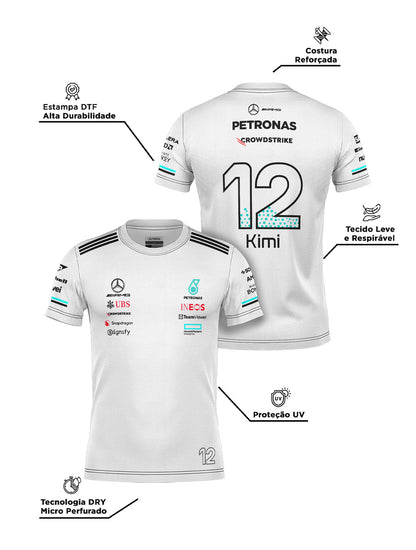 Camiseta Dryfit Mercedes Kimi Antonelli Branco 2025