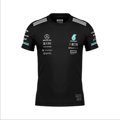 Camiseta Dryfit Mercedes Kimi Antoneli Preto 2025