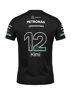 Costas da camiseta dryfit com o número 12 e o nome Kimi
