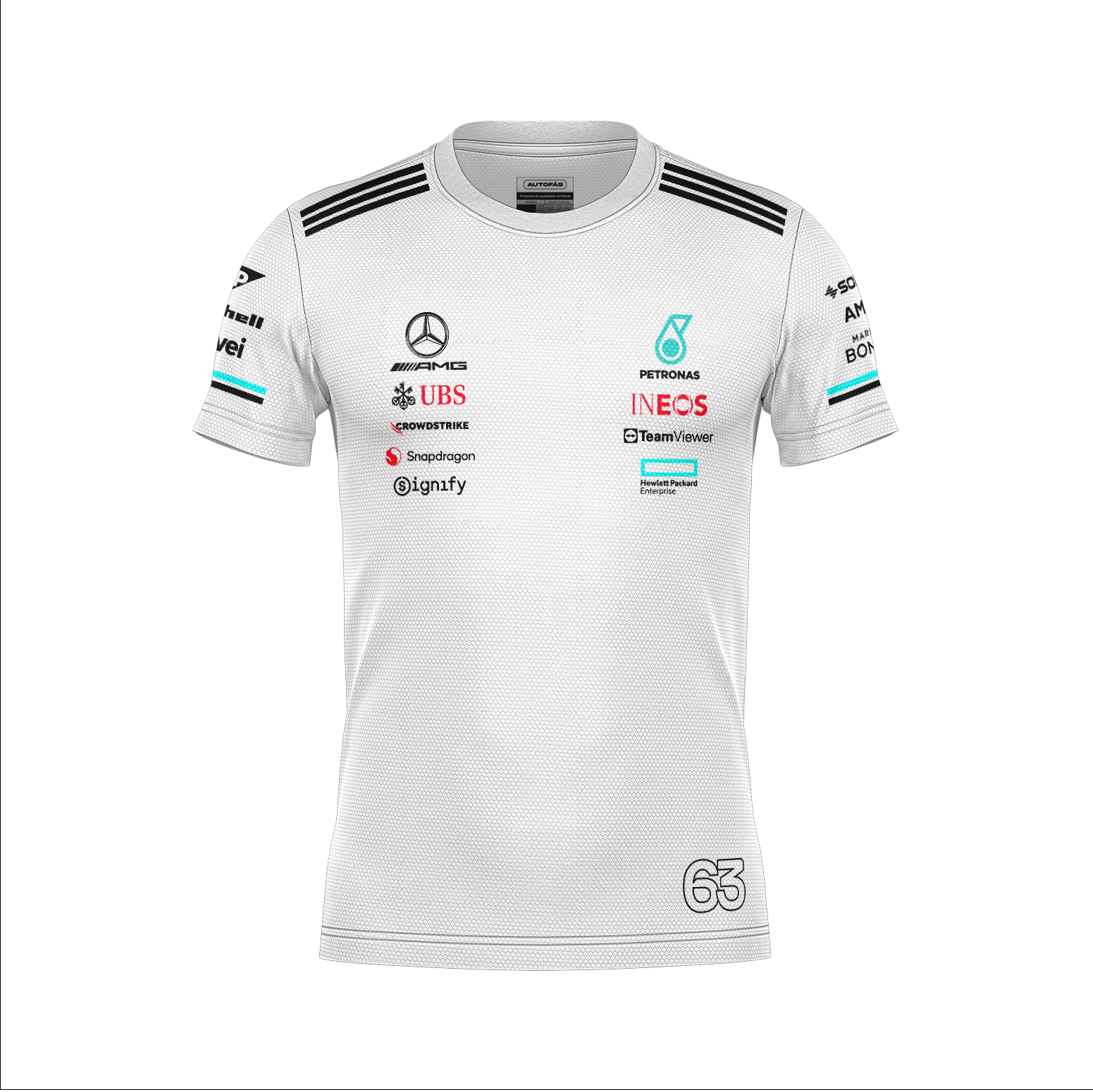 Camiseta Dryfit Mercedes George Russell Branco 2025