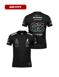 Camiseta Dryfit Mercedes George Russell Preto 2025