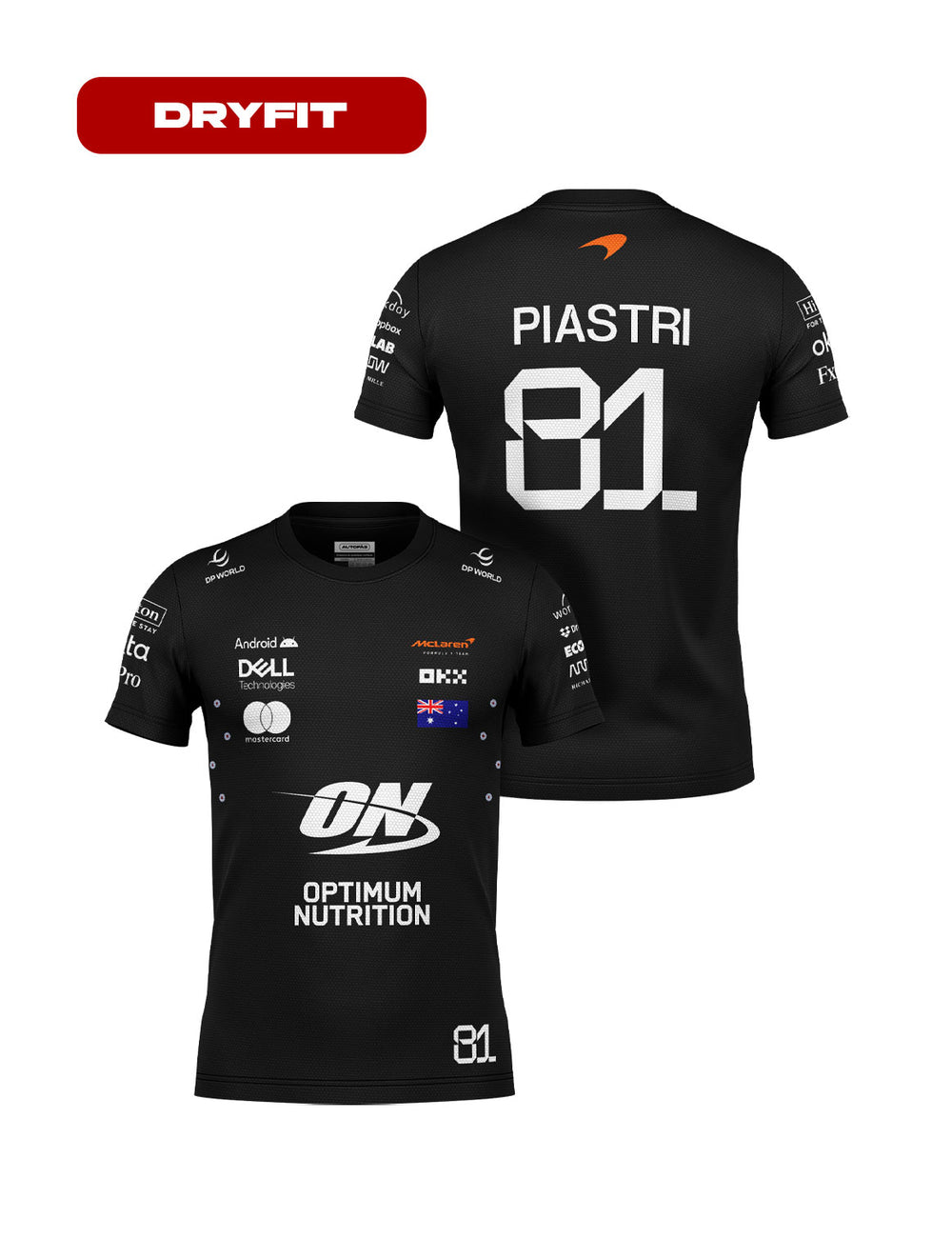 Camiseta Dryfit Mclaren Oscar Piastri Preto 2025