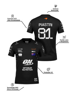 Camiseta Dryfit Mclaren Oscar Piastri Preto 2025