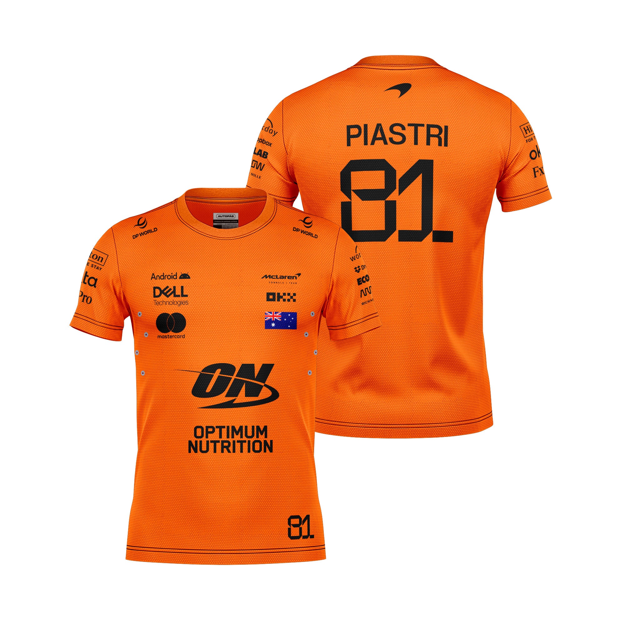 Camiseta Dryfit Mclaren Oscar Piastri Laranja 2025