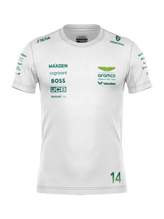 Camiseta Dryfit Aston Martin Fernando Alonso Branco 2025