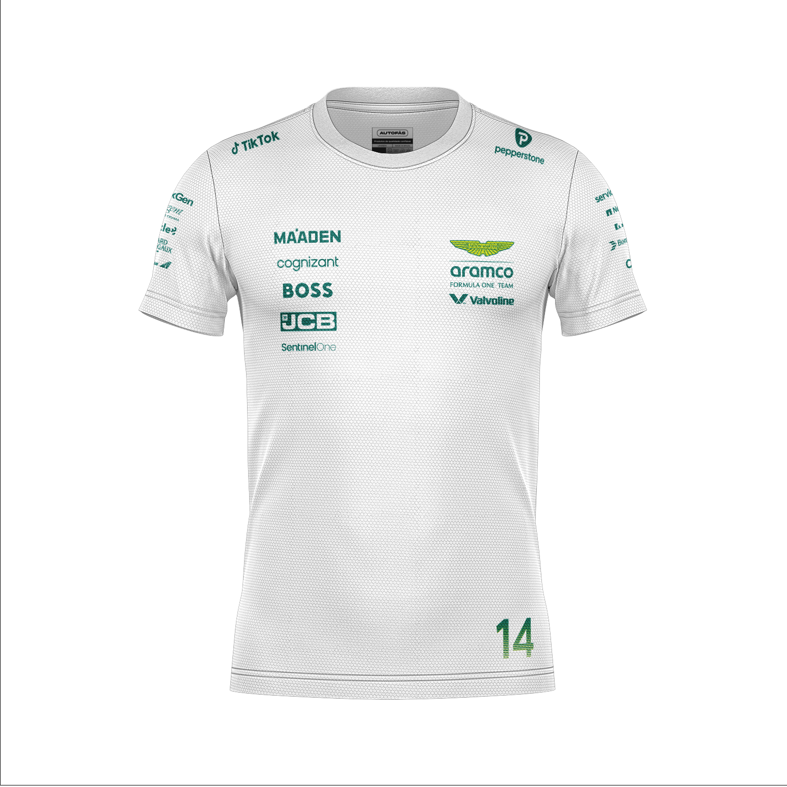 Camiseta Dryfit Aston Martin Fernando Alonso Branco 2025