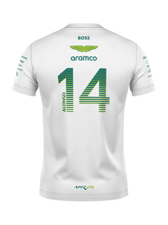 Camiseta Dryfit Aston Martin Fernando Alonso Branco 2025