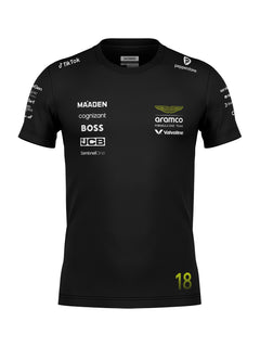 Camiseta Dryfit Aston Martin Lance Stroll Preto 2025
