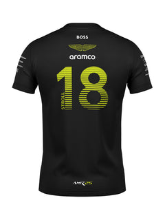 Camiseta Dryfit Aston Martin Lance Stroll Preto 2025