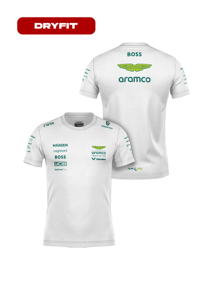 Camiseta Dryfit Aston Martin Equipe Branco 2025