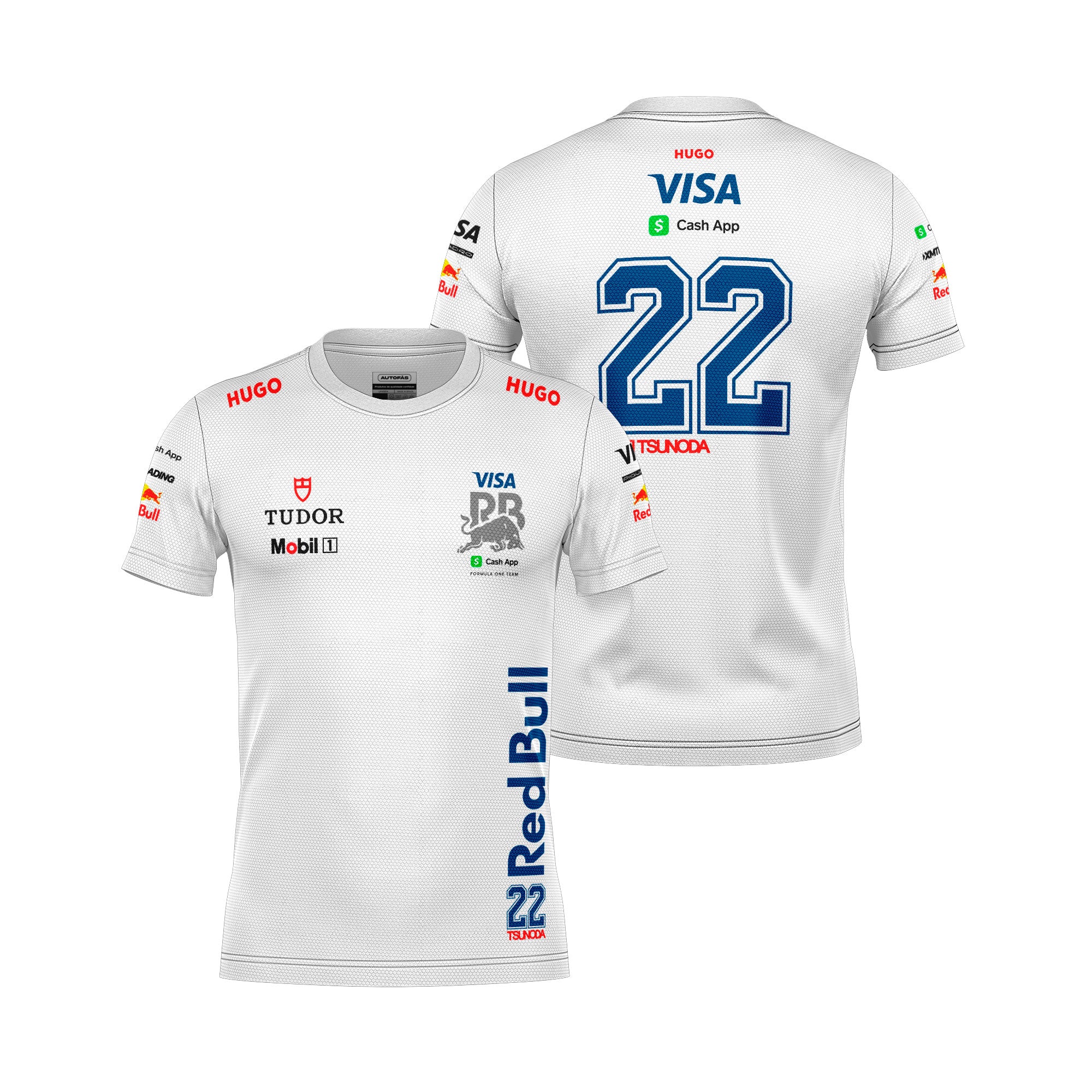 Camiseta Dryfit Racing Bulls  Yuki Tsunoda Branco 2025